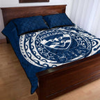 Personalized Geelong Cats Polynesian Quilt Bed Set Tribal Chest and Sleeve Tattoo Heritage Warrior