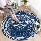Personalized Geelong Cats Polynesian Round Carpet Tribal Chest and Sleeve Tattoo Heritage Warrior