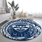 Personalized Geelong Cats Polynesian Round Carpet Tribal Chest and Sleeve Tattoo Heritage Warrior