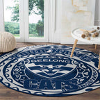 Personalized Geelong Cats Polynesian Round Carpet Tribal Chest and Sleeve Tattoo Heritage Warrior