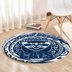 Personalized Geelong Cats Polynesian Round Carpet Tribal Chest and Sleeve Tattoo Heritage Warrior
