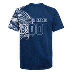 Personalized Geelong Cats Polynesian Rugby Jersey Tribal Chest and Sleeve Tattoo Heritage Warrior