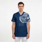 Personalized Geelong Cats Polynesian Scrub Top Tribal Chest and Sleeve Tattoo Heritage Warrior