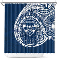 Personalized Geelong Cats Polynesian Shower Curtain Tribal Chest and Sleeve Tattoo Heritage Warrior
