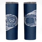 Personalized Geelong Cats Polynesian Skinny Tumbler Tribal Chest and Sleeve Tattoo Heritage Warrior