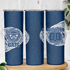 Personalized Geelong Cats Polynesian Skinny Tumbler Tribal Chest and Sleeve Tattoo Heritage Warrior