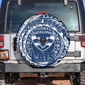 Personalized Geelong Cats Polynesian Spare Tire Cover Tribal Chest and Sleeve Tattoo Heritage Warrior