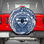 Personalized Geelong Cats Polynesian Spare Tire Cover Tribal Chest and Sleeve Tattoo Heritage Warrior