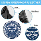 Personalized Geelong Cats Polynesian Spare Tire Cover Tribal Chest and Sleeve Tattoo Heritage Warrior