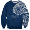Personalized Geelong Cats Polynesian Sweatshirt Tribal Chest and Sleeve Tattoo Heritage Warrior