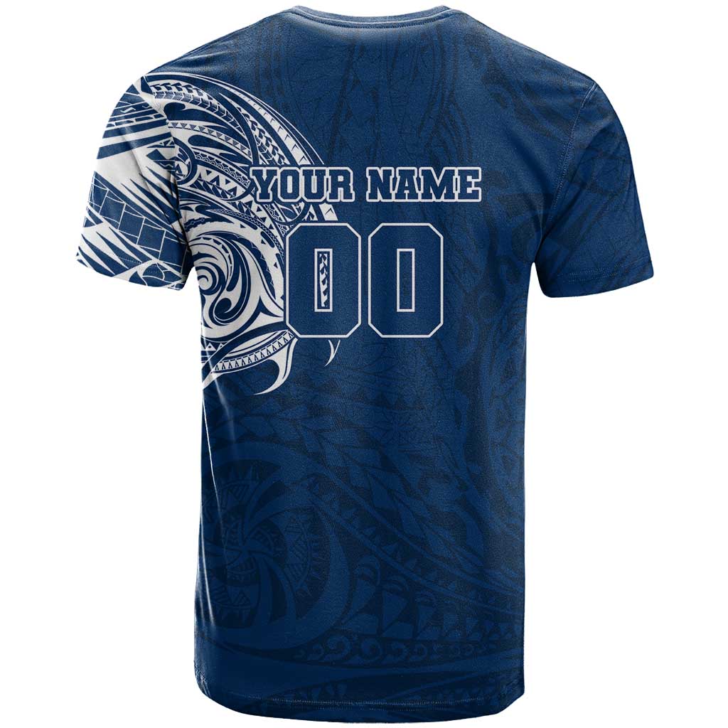 Personalized Geelong Cats Polynesian T Shirt Tribal Chest and Sleeve Tattoo Heritage Warrior