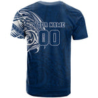 Personalized Geelong Cats Polynesian T Shirt Tribal Chest and Sleeve Tattoo Heritage Warrior