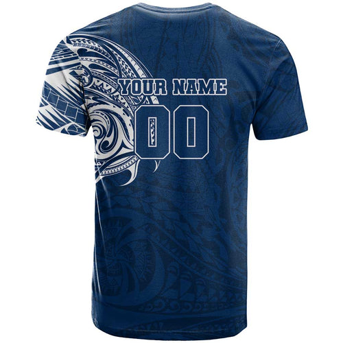 Personalized Geelong Cats Polynesian T Shirt Tribal Chest and Sleeve Tattoo Heritage Warrior