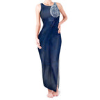 Personalized Geelong Cats Polynesian Tank Maxi Dress Tribal Chest and Sleeve Tattoo Heritage Warrior
