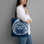 Personalized Geelong Cats Polynesian Tote Bag Tribal Chest and Sleeve Tattoo Heritage Warrior