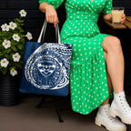 Personalized Geelong Cats Polynesian Tote Bag Tribal Chest and Sleeve Tattoo Heritage Warrior