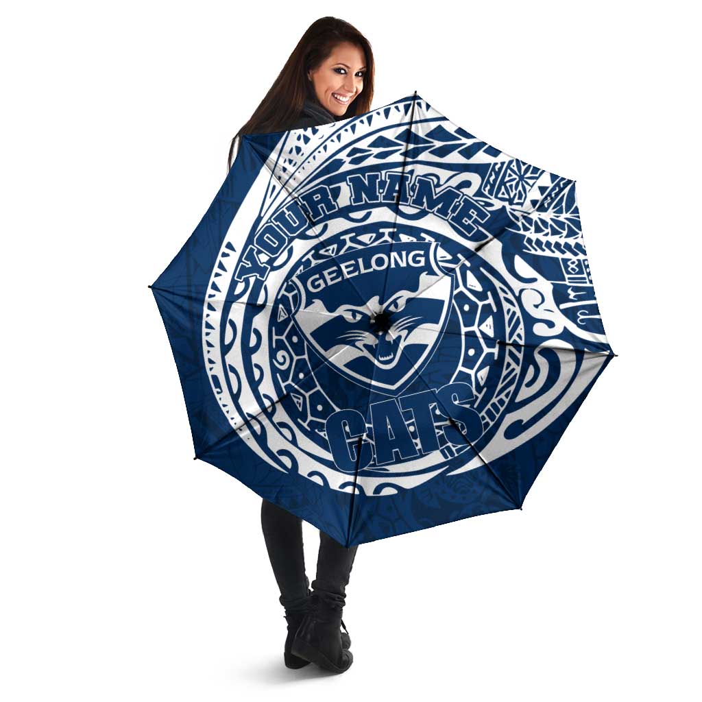Personalized Geelong Cats Polynesian Umbrella Tribal Chest and Sleeve Tattoo Heritage Warrior
