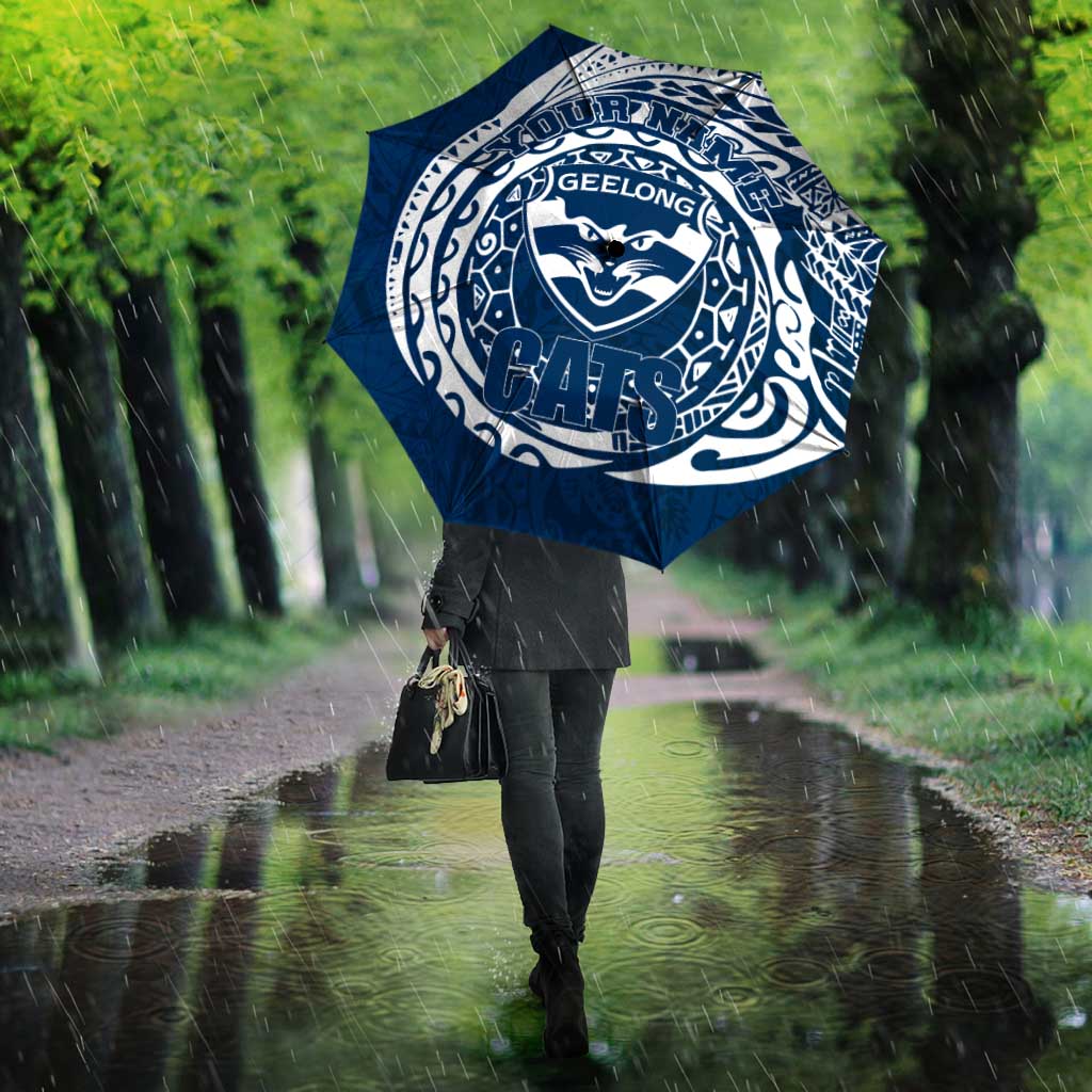 Personalized Geelong Cats Polynesian Umbrella Tribal Chest and Sleeve Tattoo Heritage Warrior