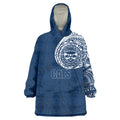 Personalized Geelong Cats Polynesian Wearable Blanket Hoodie Tribal Chest and Sleeve Tattoo Heritage Warrior