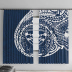 Personalized Geelong Cats Polynesian Window Curtain Tribal Chest and Sleeve Tattoo Heritage Warrior