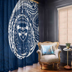 Personalized Geelong Cats Polynesian Window Curtain Tribal Chest and Sleeve Tattoo Heritage Warrior