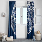 Personalized Geelong Cats Polynesian Window Curtain Tribal Chest and Sleeve Tattoo Heritage Warrior