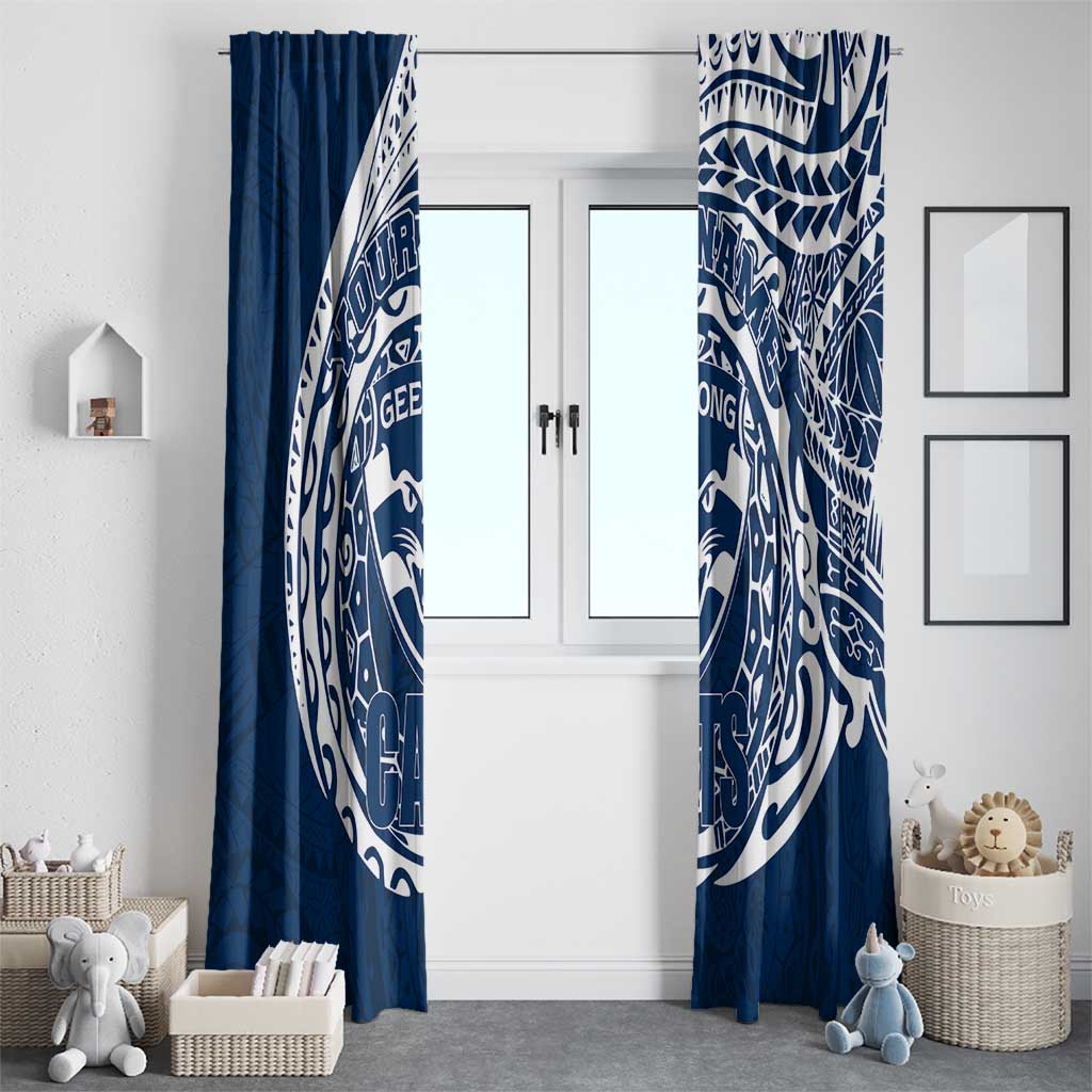Personalized Geelong Cats Polynesian Window Curtain Tribal Chest and Sleeve Tattoo Heritage Warrior