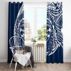 Personalized Geelong Cats Polynesian Window Curtain Tribal Chest and Sleeve Tattoo Heritage Warrior