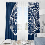 Personalized Geelong Cats Polynesian Window Curtain Tribal Chest and Sleeve Tattoo Heritage Warrior