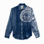 Personalized Geelong Cats Polynesian Women Casual Shirt Tribal Chest and Sleeve Tattoo Heritage Warrior