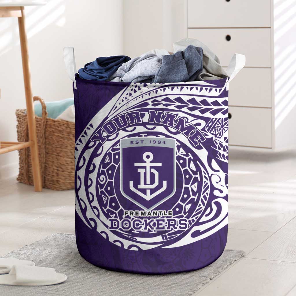Personalized Fremantle Dockers Polynesian Laundry Basket Tribal Chest and Sleeve Tattoo Heritage Warrior