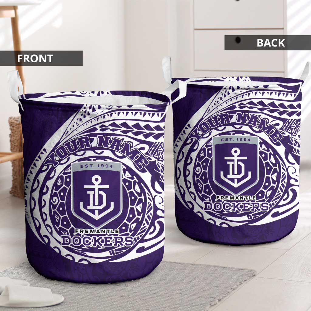 Personalized Fremantle Dockers Polynesian Laundry Basket Tribal Chest and Sleeve Tattoo Heritage Warrior