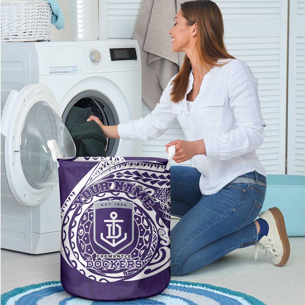 Personalized Fremantle Dockers Polynesian Laundry Basket Tribal Chest and Sleeve Tattoo Heritage Warrior
