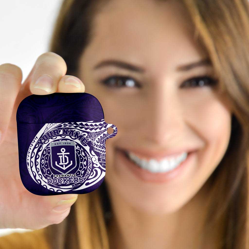Personalized Fremantle Dockers Polynesian AirPods Case Tribal Chest and Sleeve Tattoo Heritage Warrior