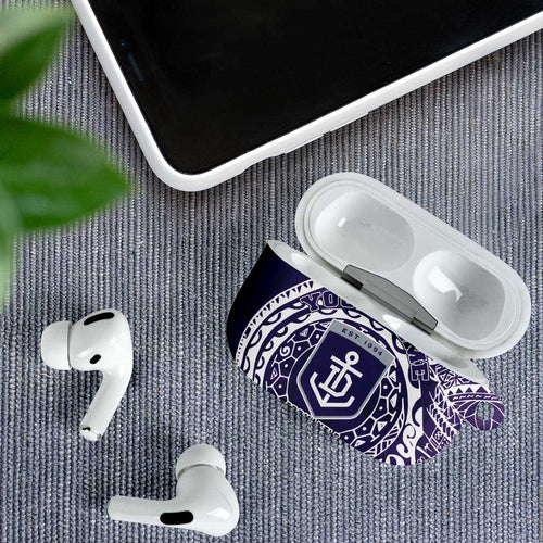 Personalized Fremantle Dockers Polynesian AirPods Case Tribal Chest and Sleeve Tattoo Heritage Warrior