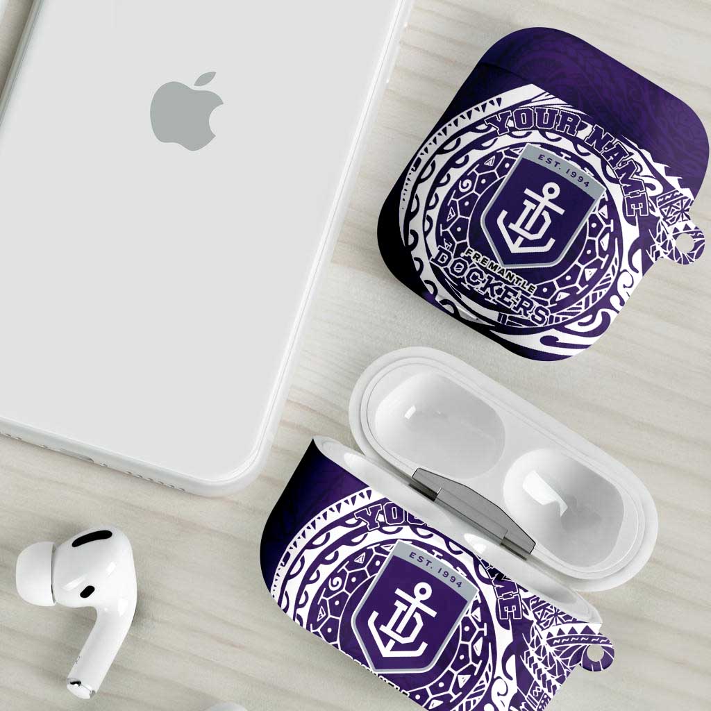 Personalized Fremantle Dockers Polynesian AirPods Case Tribal Chest and Sleeve Tattoo Heritage Warrior