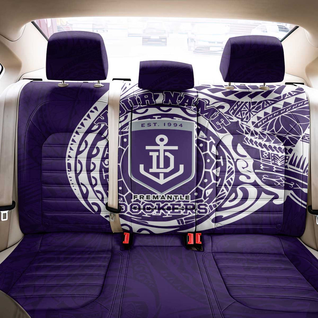 Personalized Fremantle Dockers Polynesian Back Car Seat Cover Tribal Chest and Sleeve Tattoo Heritage Warrior