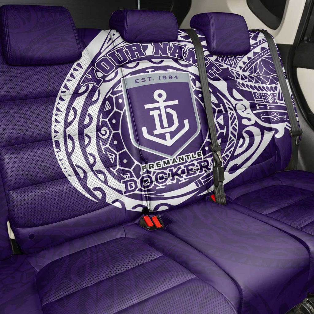 Personalized Fremantle Dockers Polynesian Back Car Seat Cover Tribal Chest and Sleeve Tattoo Heritage Warrior