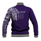 Personalized Fremantle Dockers Polynesian Baseball Jacket Tribal Chest and Sleeve Tattoo Heritage Warrior