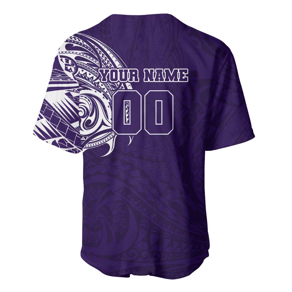 Personalized Fremantle Dockers Polynesian Baseball Jersey Tribal Chest and Sleeve Tattoo Heritage Warrior