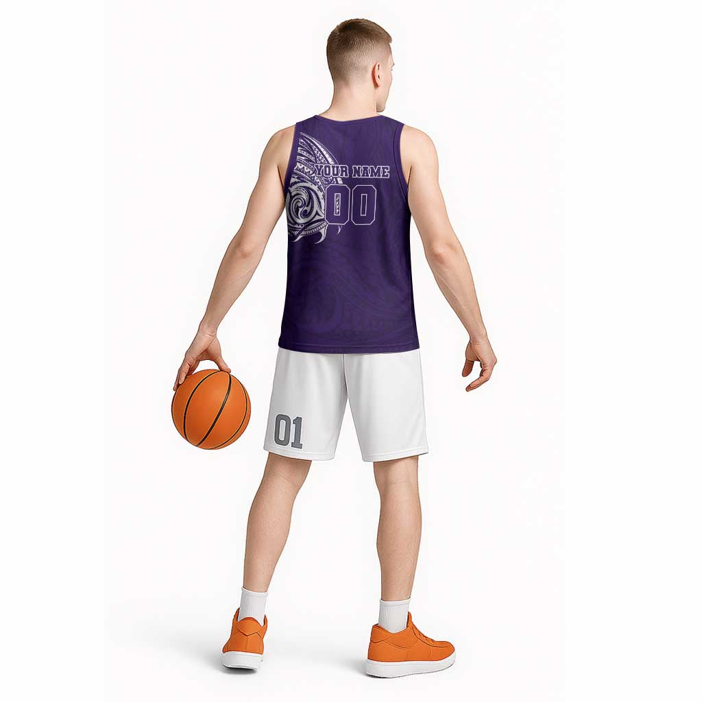 Personalized Fremantle Dockers Polynesian Basketball Jersey Tribal Chest and Sleeve Tattoo Heritage Warrior