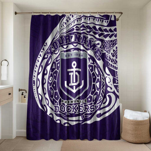 Personalized Fremantle Dockers Polynesian Bathroom Set Tribal Chest and Sleeve Tattoo Heritage Warrior