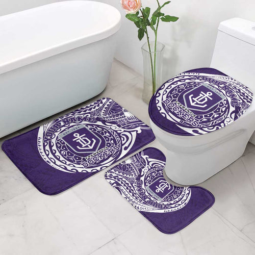 Personalized Fremantle Dockers Polynesian Bathroom Set Tribal Chest and Sleeve Tattoo Heritage Warrior