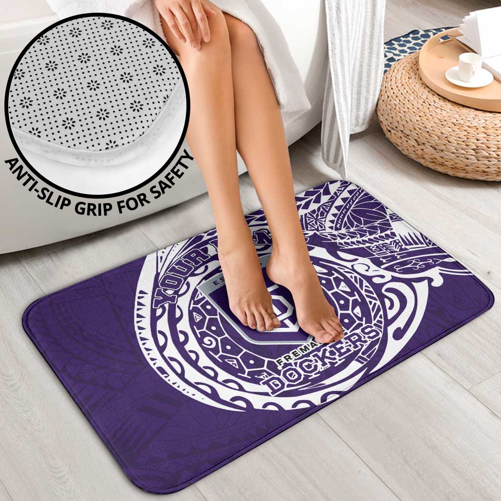 Personalized Fremantle Dockers Polynesian Bathroom Set Tribal Chest and Sleeve Tattoo Heritage Warrior