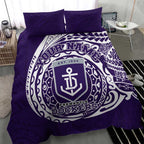 Personalized Fremantle Dockers Polynesian Bedding Set Tribal Chest and Sleeve Tattoo Heritage Warrior