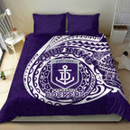 Personalized Fremantle Dockers Polynesian Bedding Set Tribal Chest and Sleeve Tattoo Heritage Warrior