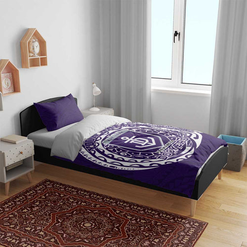 Personalized Fremantle Dockers Polynesian Bedding Set Tribal Chest and Sleeve Tattoo Heritage Warrior