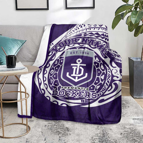 Personalized Fremantle Dockers Polynesian Blanket Tribal Chest and Sleeve Tattoo Heritage Warrior