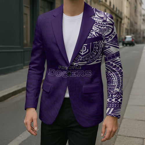 Personalized Fremantle Dockers Polynesian Blazer Tribal Chest and Sleeve Tattoo Heritage Warrior