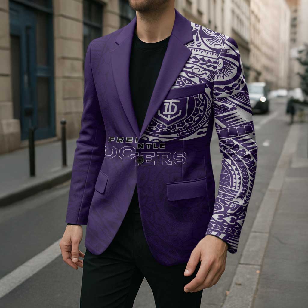 Personalized Fremantle Dockers Polynesian Blazer Tribal Chest and Sleeve Tattoo Heritage Warrior